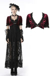 Gothic luxe wine red diamond velvet short-sleeves cape BW095