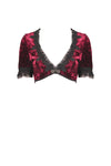 Gothic luxe wine red diamond velvet short-sleeves cape BW095