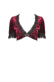 Gothic luxe wine red diamond velvet short-sleeves cape BW095