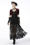 Gothic luxe wine red diamond velvet short-sleeves cape BW095