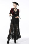 Gothic luxe wine red diamond velvet short-sleeves cape BW095