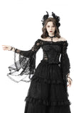 Gothic mesh bell sleeves sexy finger hook lace cape BW103