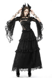 Gothic mesh bell sleeves sexy finger hook lace cape BW103