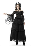 Gothic mesh bell sleeves sexy finger hook lace cape BW103