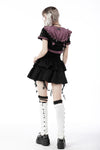 Gothic lolita pink plaid cat ear hoody cape BW105