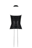 Punk PU leather corset with side rope design via metal D buckle CW026 - Gothlolibeauty