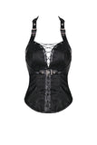 Gothic decorative pattern corset with rope on certral front design CW027 - Gothlolibeauty