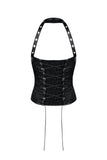 Gothic decorative pattern corset with rope on certral front design CW027 - Gothlolibeauty