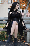 Gothic lace sexy dress with cat ear shape on top DW139 - Gothlolibeauty