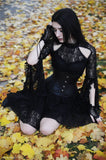 Gothic lace sexy dress with cat ear shape on top DW139 - Gothlolibeauty