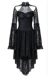 Gothic lace sexy dress with cat ear shape on top DW139 - Gothlolibeauty