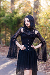 Gothic lace sexy dress with cat ear shape on top DW139 - Gothlolibeauty