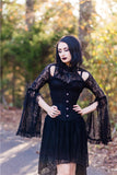 Gothic lace sexy dress with cat ear shape on top DW139 - Gothlolibeauty