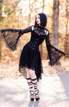 Gothic lace sexy dress with cat ear shape on top DW139 - Gothlolibeauty