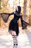 Gothic lace sexy dress with cat ear shape on top DW139 - Gothlolibeauty