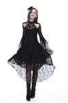 Gothic lace sexy dress with cat ear shape on top DW139 - Gothlolibeauty