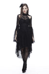 Gothic lace sexy dress with cat ear shape on top DW139 - Gothlolibeauty