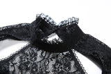 Gothic lace sexy dress with cat ear shape on top DW139 - Gothlolibeauty