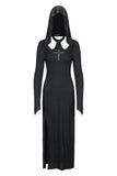 Gothic long knitted hooded dress with hollow out cross DW148 - Gothlolibeauty