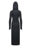 Gothic long knitted hooded dress with hollow out cross DW148 - Gothlolibeauty