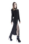 Gothic long knitted hooded dress with hollow out cross DW148 - Gothlolibeauty