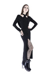 Gothic long knitted hooded dress with hollow out cross DW148 - Gothlolibeauty