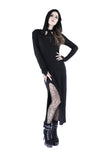 Gothic long knitted hooded dress with hollow out cross DW148 - Gothlolibeauty