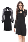 Punk Black spider neck dress DW159 - Gothlolibeauty