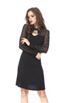 Punk Black spider neck dress DW159 - Gothlolibeauty