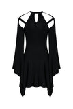 Punk knitted dress with mimic spider web shape design and big kimono sleeves DW183 - Gothlolibeauty