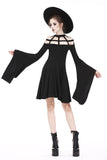 Punk knitted dress with mimic spider web shape design and big kimono sleeves DW183 - Gothlolibeauty