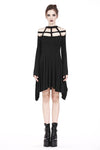 Punk knitted dress with mimic spider web shape design and big kimono sleeves DW183 - Gothlolibeauty