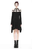 Punk knitted dress with mimic spider web shape design and big kimono sleeves DW183 - Gothlolibeauty