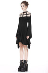 Punk knitted dress with mimic spider web shape design and big kimono sleeves DW183 - Gothlolibeauty