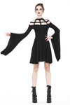 Punk knitted dress with mimic spider web shape design and big kimono sleeves DW183 - Gothlolibeauty