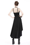 Punk knitted high-low dress with leather star across neck DW184 - Gothlolibeauty