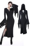 Holloween gothic slit hem witch sleeve hooded dress DW200 - Gothlolibeauty