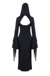 Holloween gothic slit hem witch sleeve hooded dress DW200 - Gothlolibeauty