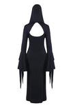 Holloween gothic slit hem witch sleeve hooded dress DW200 - Gothlolibeauty