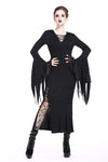 Holloween gothic slit hem witch sleeve hooded dress DW200 - Gothlolibeauty