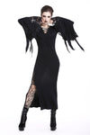 Holloween gothic slit hem witch sleeve hooded dress DW200 - Gothlolibeauty