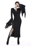 Holloween gothic slit hem witch sleeve hooded dress DW200 - Gothlolibeauty