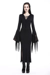 Holloween gothic slit hem witch sleeve hooded dress DW200 - Gothlolibeauty