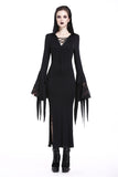 Holloween gothic slit hem witch sleeve hooded dress DW200 - Gothlolibeauty