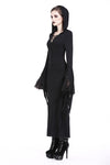 Holloween gothic slit hem witch sleeve hooded dress DW200 - Gothlolibeauty