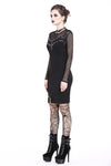 Punk metal studded mesh midi dress DW204 - Gothlolibeauty