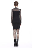 Punk metal studded mesh midi dress DW204 - Gothlolibeauty