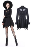 Gothic sexy mesh heart pleated collar bow dress DW205 - Gothlolibeauty