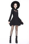 Gothic sexy mesh heart pleated collar bow dress DW205 - Gothlolibeauty