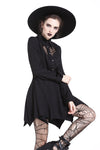 Gothic sexy mesh heart pleated collar bow dress DW205 - Gothlolibeauty